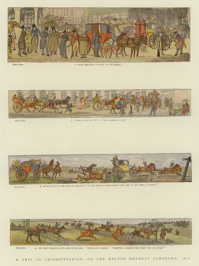 Un viaje a Leicestershire, o el panorama de Melton Mowbray, 1820 de Henry Thomas Alken